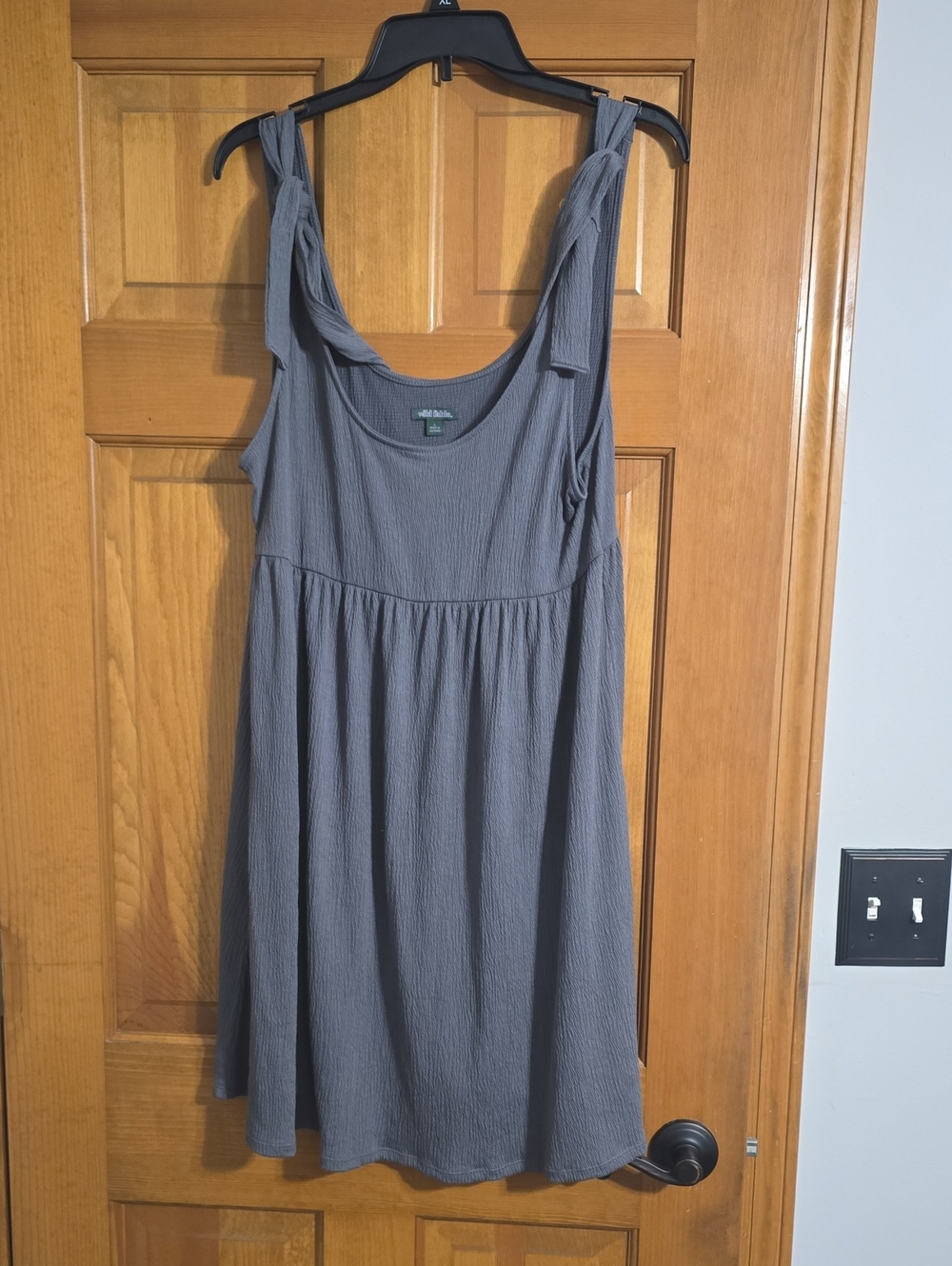 wild fable Gray Tie-Shoulder Sleeveless Tunic Dress
